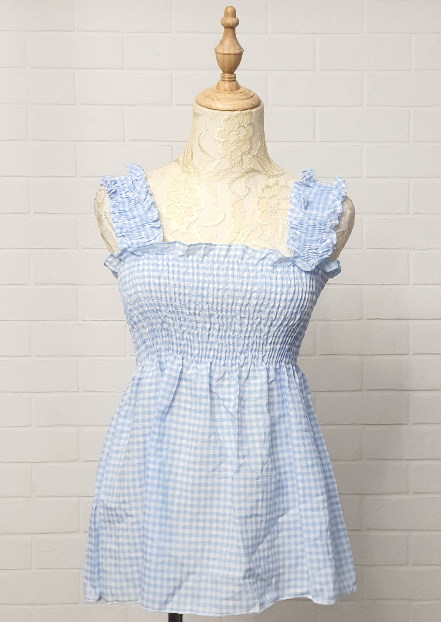 Small Checkered Babydoll Top