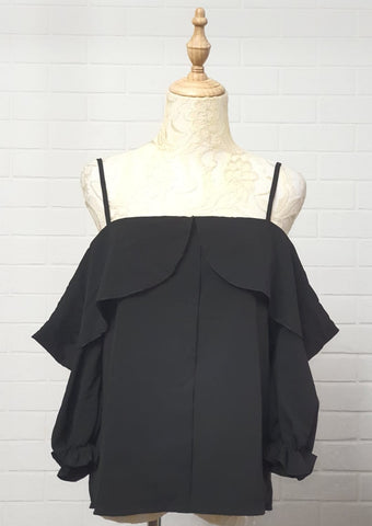 Black Cold Shoulder Top