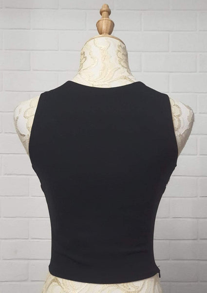 Black Sleeveless Crop Top