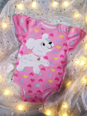 Baby Pink Puppy Romper