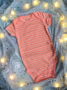 Baby Carter's Neon Orange Stripes Romper