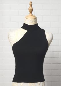 Black Knitted Chocker Top