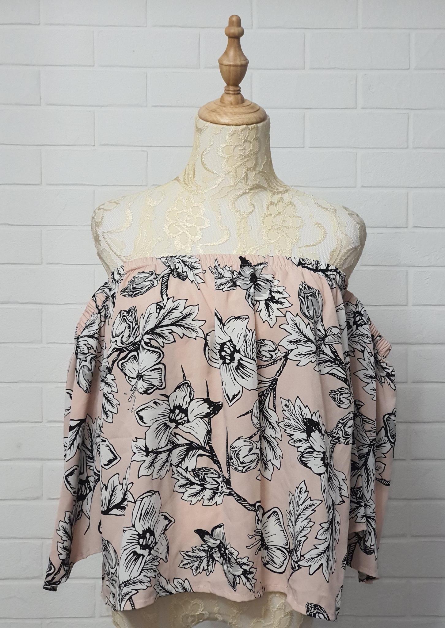 Dusty Pink Floral Off Shoulder Top